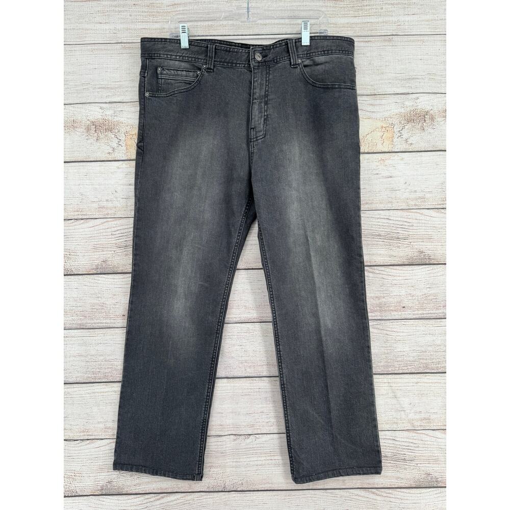 prAna Theorem Slim Fit Stretch Jeans Men 36 Gray Black Twill Tapered Outdoor